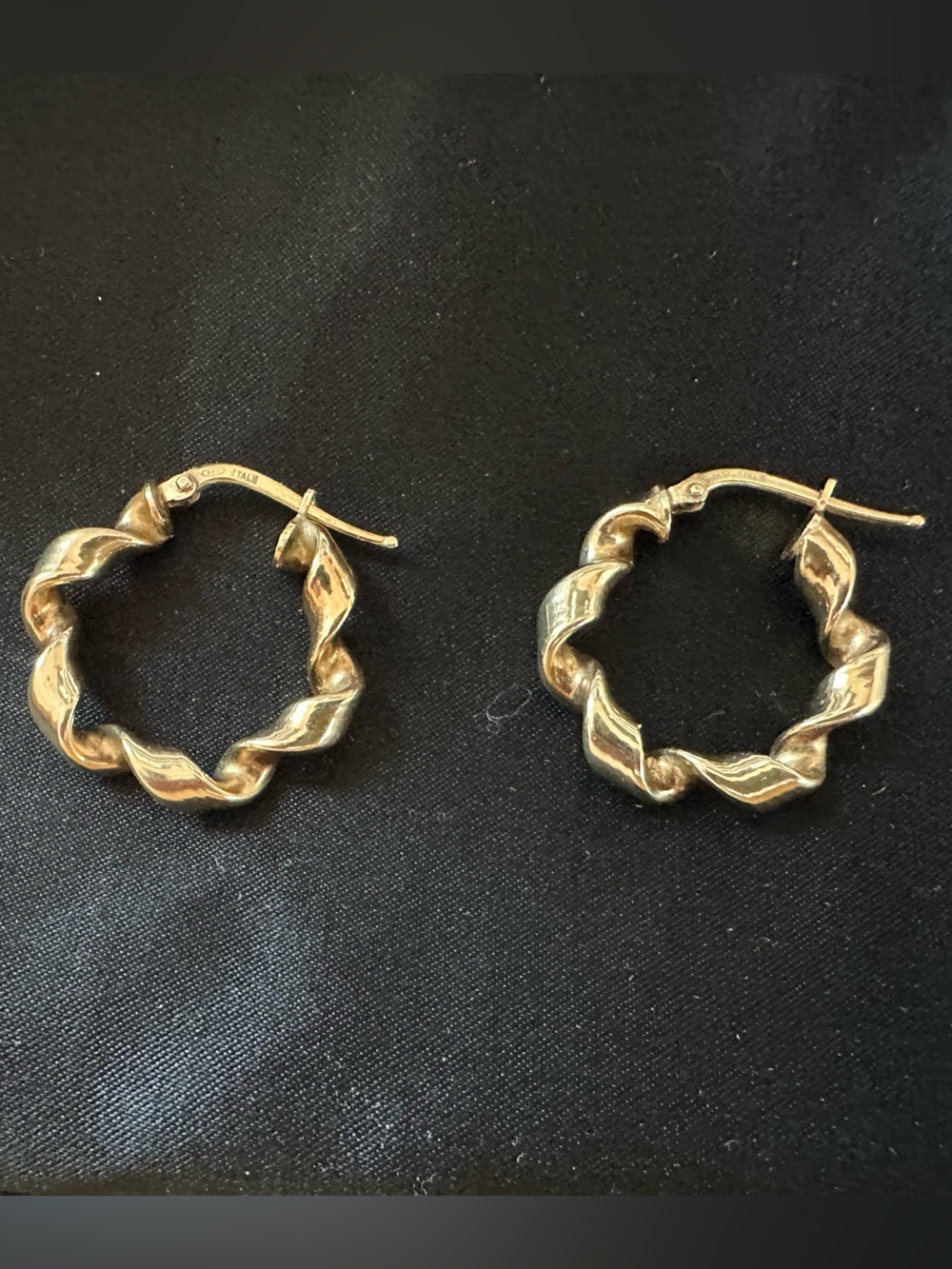Gold Twisted Hoop Earrings - Women Jewelry